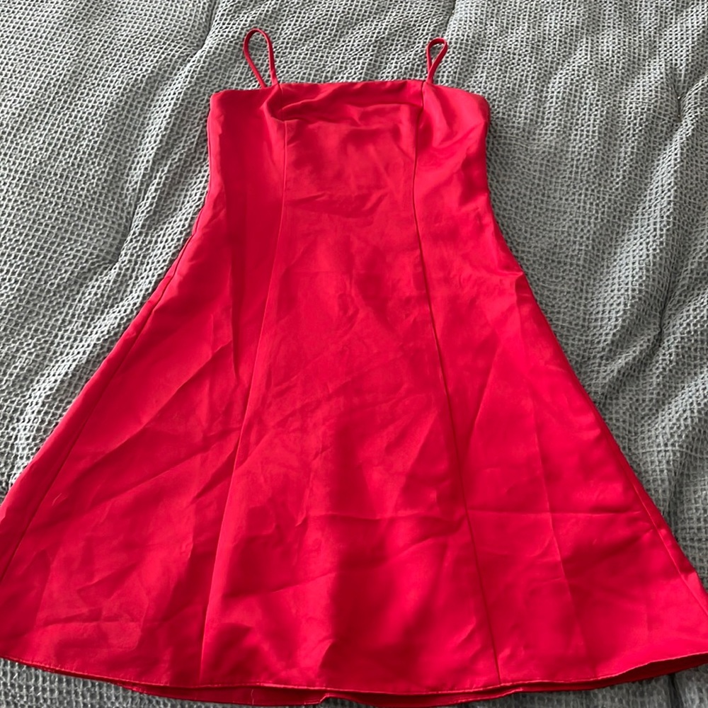 David’s Bridal bridesmaids dress. Style: JB2815, Color: red apple, Size: 12
